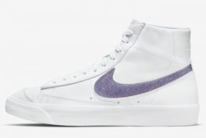 Latest Nike Blazer Mid Glitter Swoosh White Purple Glitter 2022 For Sale DH4399-101