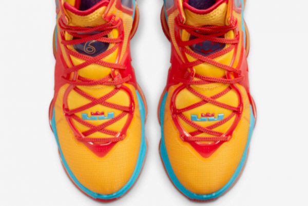 Latest Nike LeBron 19 Uniform Hook Mantra Orange Light Blue Fury 2022 For Sale DC9338-800-3