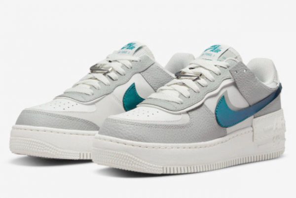 Latest Nike WMNS Air Force 1 Shadow Metallic Teal 2022 For Sale DR7856-100-2