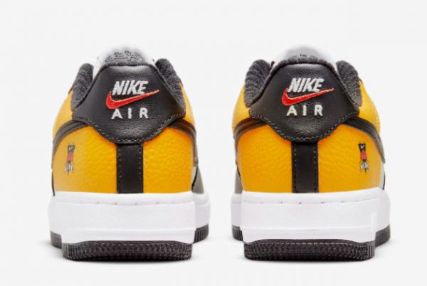 New Nike Air Force 1 GS University Gold Black-White 2022 For Sale DQ7779-700-3