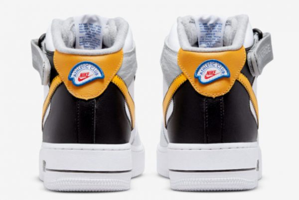 New Nike Air Force 1 Mid Athletic Club White Black-Yellow 2022 For Sale DH7451-101-3