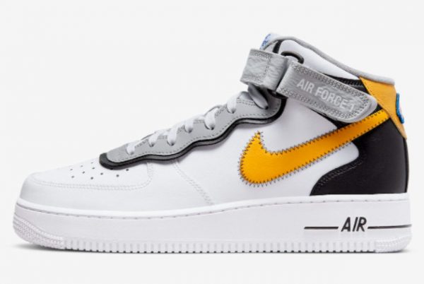 New Nike Air Force 1 Mid Athletic Club White Black-Yellow 2022 For Sale DH7451-101