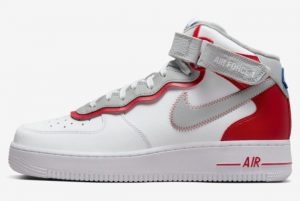 New Nike Air Force 1 Mid Athletic Club White Red-Grey 2022 For Sale DH7451-100