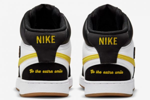 New Nike Court Vision Mid Extra Smile Black White-Gum Light Brown-Yellow Strike 2021 For Sale DO5871-001-3