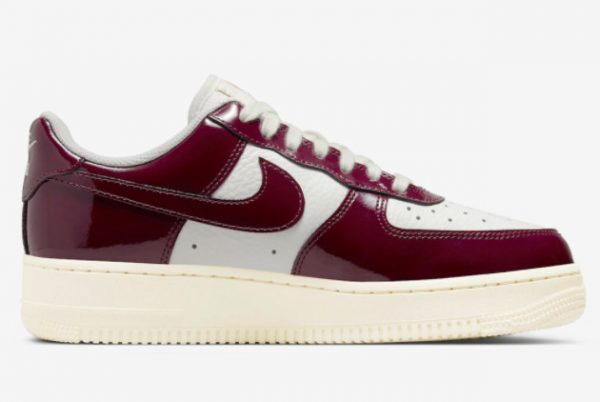 Latest Nike Air Force 1 Low White Burgundy Patent 2022 For Sale DQ8583-100-1