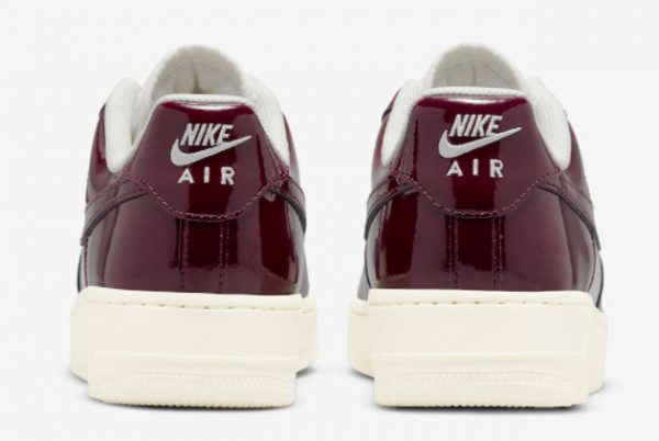 Latest Nike Air Force 1 Low White Burgundy Patent 2022 For Sale DQ8583-100-3