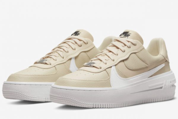 Latest Nike Air Force 1 PLT.AF.ORM Fossil Fossil Sail-Summit White-Black 2022 For Sale DJ9946-200-2