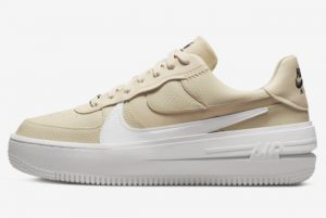 Latest Nike Air Force 1 PLT.AF.ORM Fossil Fossil Sail-Summit White-Black 2022 For Sale DJ9946-200