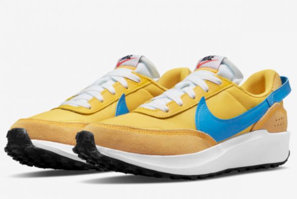Latest Nike Waffle Debut Yellow Blue 2022 For Sale DH9523-700-2