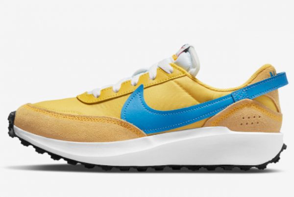 Latest Nike Waffle Debut Yellow Blue 2022 For Sale DH9523-700