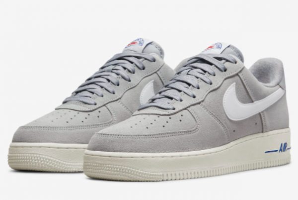 New Nike Air Force 1 Low Athletic Club Light Smoke Grey White-Sail-Hyper Royal 2022 For Sale DH7435-001-2