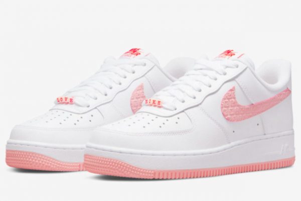 New Nike Air Force 1 Valentine’s Day White Atmosphere-University Red-Sail 2022 For Sale DQ9320-100-2