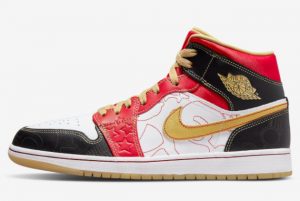 Cheap We first shared some first images of the upcoming Air Jordan 1 Mid XQ White Gold Dust-Sport Red-Black 2022 For Sale DV0576-176