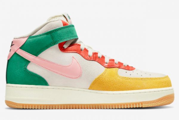 Cheap Nike Air Force 1 Mid Coconut Milk Bleached Coral-Vivid Sulfur 2022 For Sale DR0158-100-1