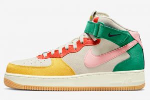 Cheap Nike Air Force 1 Mid Coconut Milk Bleached Coral-Vivid Sulfur 2022 For Sale DR0158-100