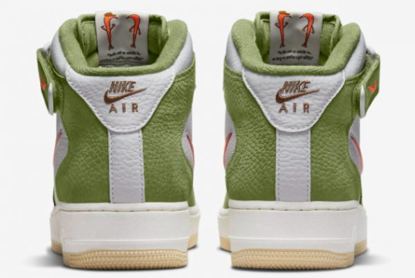 Cheap Nike Air Force 1 Mid White Olive Green-Orange 2022 For Sale DQ3505-100-3
