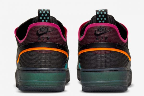 Cheap Nike Air Force 1 React Black Neon Black Black-Team Orange-Pink Prime 2022 For Sale DH7615-001-3