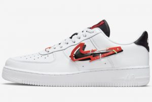 Latest Nike Air Force 1 Low Carabiner Swoosh White Black-Pomegranate-Habanero Red 2022 For Sale DH7579-100