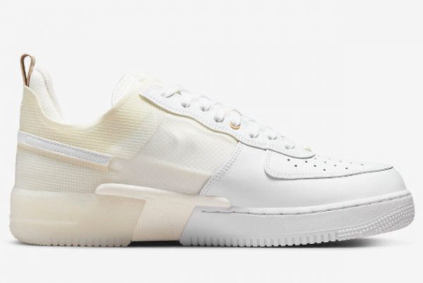 Latest Nike Air Force 1 React Coconut Milk White Coconut Milk-Light Iron Ore 2022 For Sale DH7615-100-1
