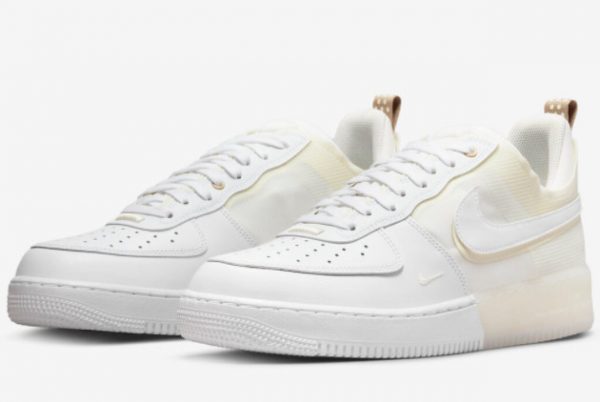 Latest Nike Air Force 1 React Coconut Milk White Coconut Milk-Light Iron Ore 2022 For Sale DH7615-100-2