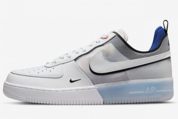 Latest Nike Air Force 1 React White White-Light Photo Blue 2022 For Sale DH7615-101