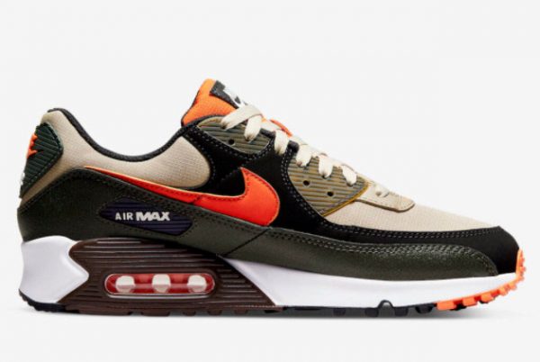 Latest Nike Air Max 90 Tan Olive-Bright Orange 2022 For Sale DH4619-200-1