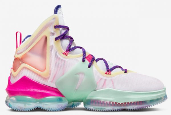 Latest Nike LeBron 19 Valentine’s Day Pink Green-Purple 2022 For Sale DH8460-900-1
