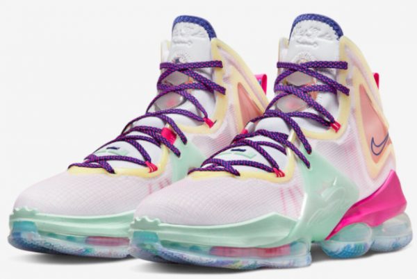 Latest Nike LeBron 19 Valentine’s Day Pink Green-Purple 2022 For Sale DH8460-900-2