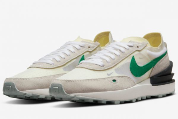 Latest Nike Waffle One Cream White-Green 2022 For Sale DR8598-100-2