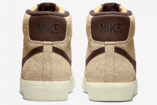 Cheap Nike Blazer Mid Premium Tan Shaggy Suede Chocolate Brown 2022 For Sale DM0178-200-3