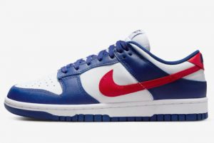 Cheap force Nike Dunk Low WMNS USA White Royal-University Red For Sale DD1503-119