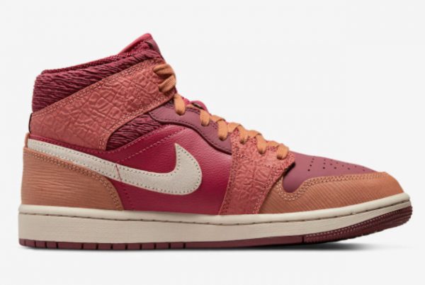 Latest Air Jordan 1 Mid Africa Red Pink-Beige 2022 For Sale DV3476-600-1
