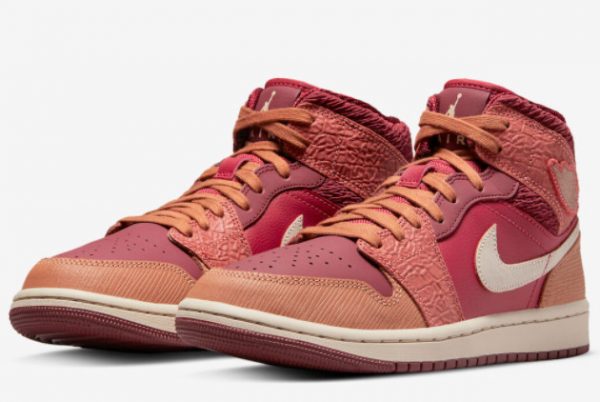 Latest Air Jordan 1 Mid Africa Red Pink-Beige 2022 For Sale DV3476-600-2