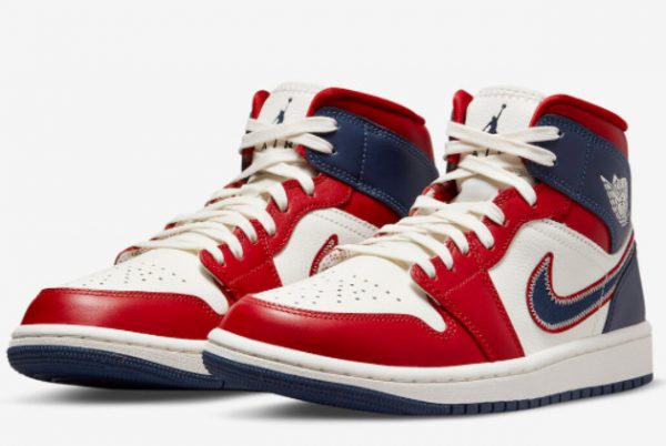 Latest Air Jordan 1 Mid SE USA Gym Red Sail-Light Iron Ore-Midnight Navy 2022 For Sale DQ7648-600-2
