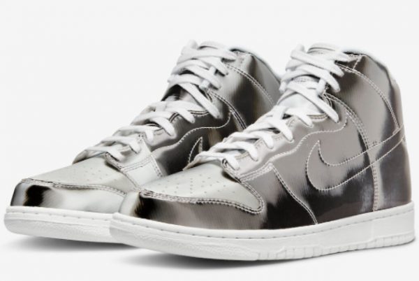 Latest Clot x Nike Dunk High Flux Metallic Silver White 2022 For Sale DH4444-900-2
