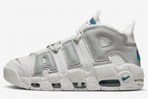 white Nike Air More Uptempo Metallic Teal 2022 For Sale DR7854-100