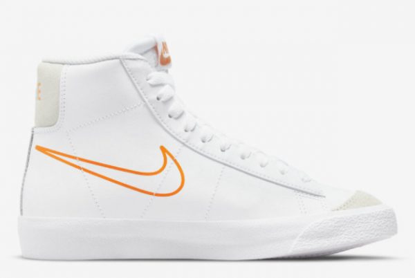 Latest Nike Blazer Mid GS Multi Swoosh White Black-Orange 2022 For Sale DV7142-100-1