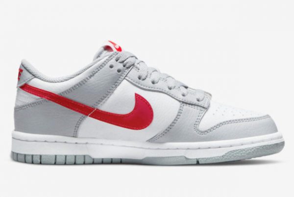 Latest Nike Dunk Low GS White Grey Red 2022 For Sale DV7149-001-1
