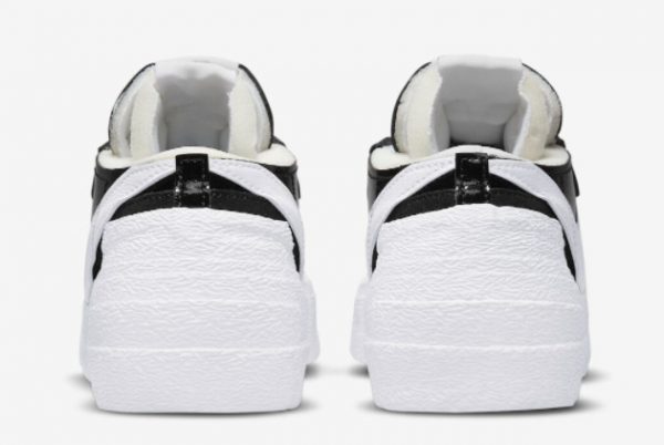 Latest Sacai x Nike Blazer Low Black Patent Black White 2022 For Sale DM6443-001-3