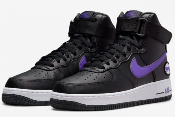 New Nike Air Force 1 High Hoops Black Purple-White 2022 For Sale DH7453-001-2