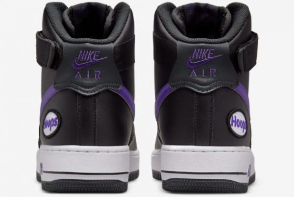 New Nike Air Force 1 High Hoops Black Purple-White 2022 For Sale DH7453-001-3