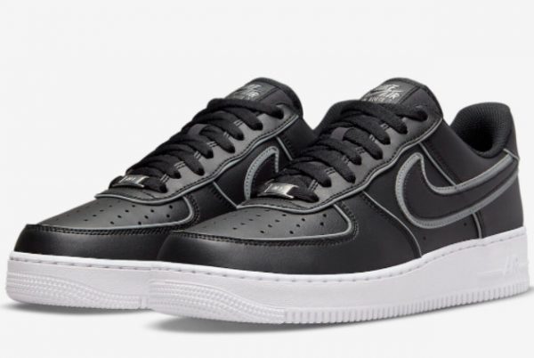 New Nike Air Force 1 Low Black Reflective Black Black-White 2022 For Sale DQ5020-010-2