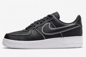 New Nike Air Force 1 Low Black Reflective Black Black-White 2022 For Sale DQ5020-010