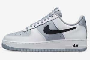New Nike Air Force 1 Low Grey White Cut-Out Swoosh 2022 For Sale DV3501-100