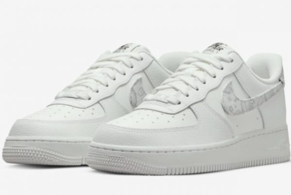 New Nike Air Force 1 Low White Paisley White Grey Fog-White 2022 For Sale DJ9942-100-2