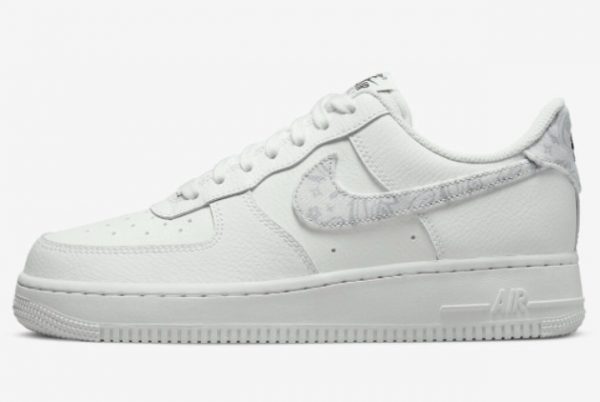 New Nike Air Force 1 Low White Paisley White Grey Fog-White 2022 For Sale DJ9942-100