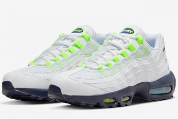 New Nike Air Max 95 White Green Navy 2022 For Sale DX1819-100-2