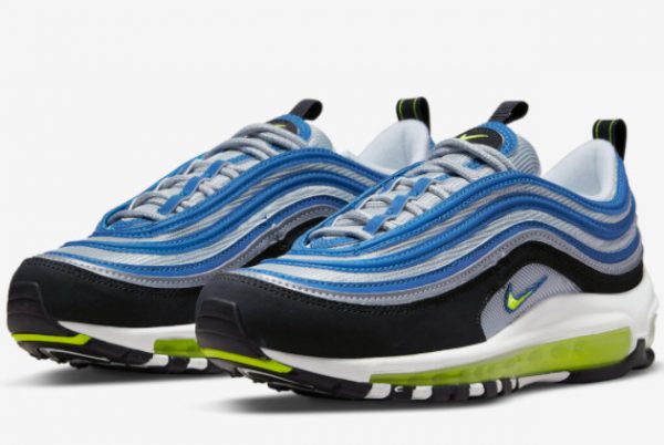 New Nike Air Max 97 OG Atlantic Blue Voltage Yellow 2022 For Sale DQ9131-400-2