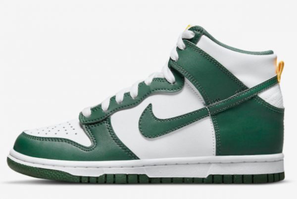 New Nike Dunk High GS White Green Gold 2022 For Sale DV7072-300