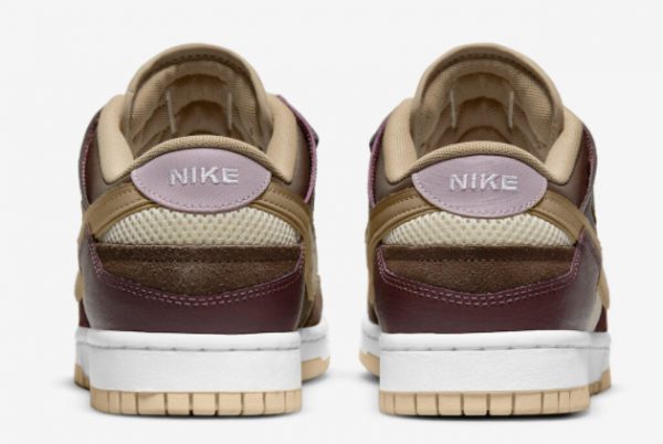New Nike Dunk Scrap Tan Brown Pink 2022 For Sale DH7450-100-3